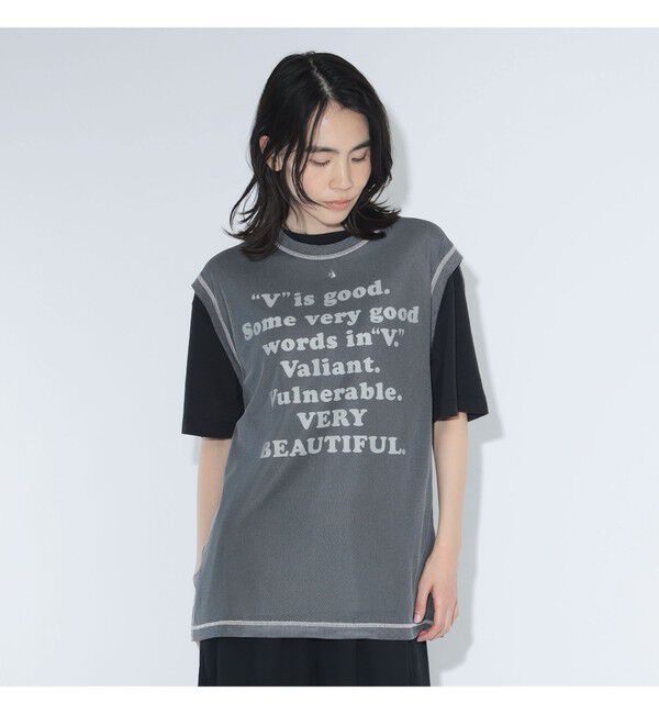 BEAMSBOY「maturely / シャンブレー チュール ノースリーブ」|Tシャツ・カットソー|CHARCOAL.G