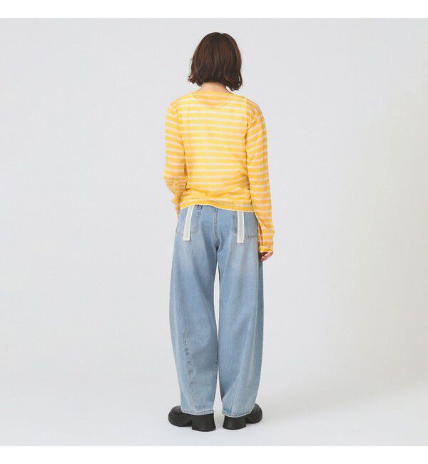 Ray BEAMS 「ORCIVAL / シースルー ボーダー ロングスリーブ カットソー」|Tシャツ・カットソー|