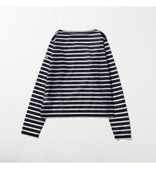 Ray BEAMS 「ORCIVAL / シースルー ボーダー ロングスリーブ カットソー」|Tシャツ・カットソー|