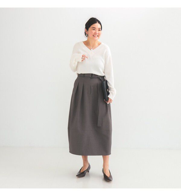 Demi-Luxe BEAMS 「ベルテッド コクーン スカート」|スカート|