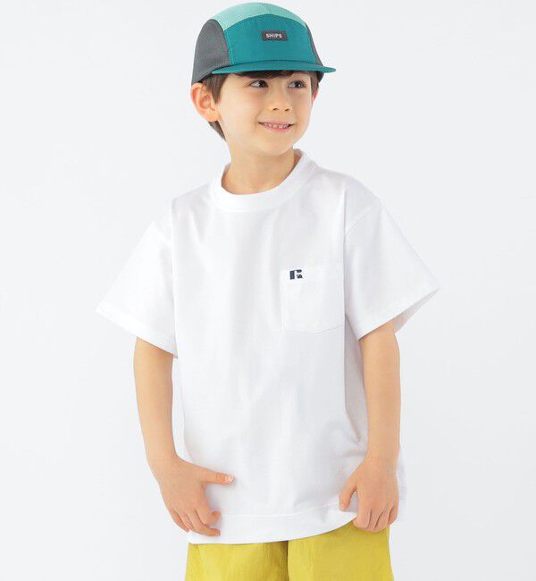SHIPS KIDS「【SHIPS KIDS別注】RUSSELL ATHLETIC:100～130cm /〈吸水速乾/抗菌/防臭〉TEE」|Tシャツ・カットソー|ホワイト系