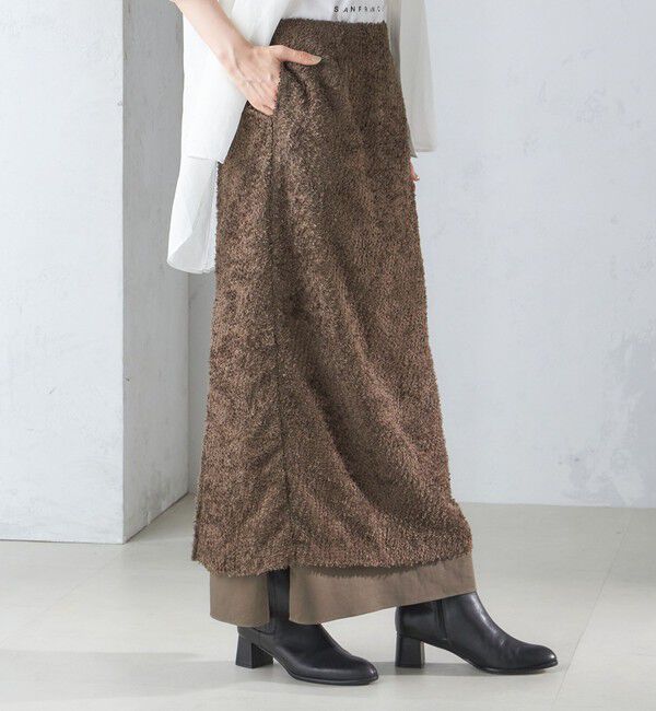 SHIPS for women「〈手洗い可能〉ジャカード ヘム フレア レイヤード スカート」|スカート|