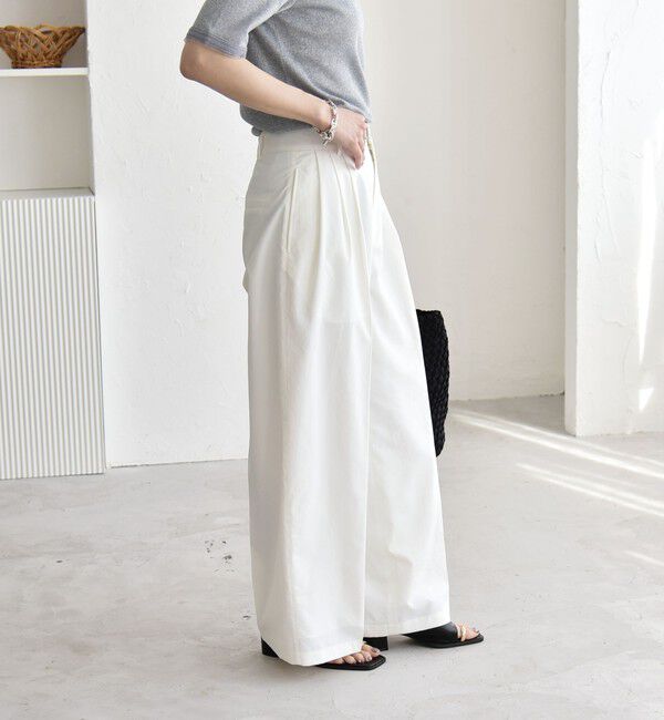 quaranciel「《予約》quaranciel:〈接触冷感/UVカット/吸水速乾/洗濯機可能〉3タック ワイド ストレート パンツ」|その他|