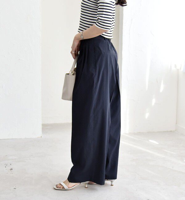 quaranciel「《予約》quaranciel:〈接触冷感/UVカット/吸水速乾/洗濯機可能〉3タック ワイド ストレート パンツ」|その他|