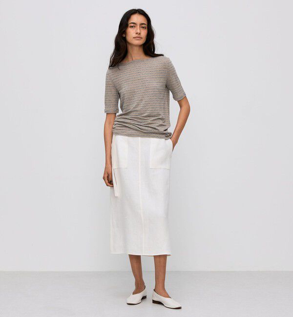 BACCA「リネンツイル エプロンスカート」|スカート|