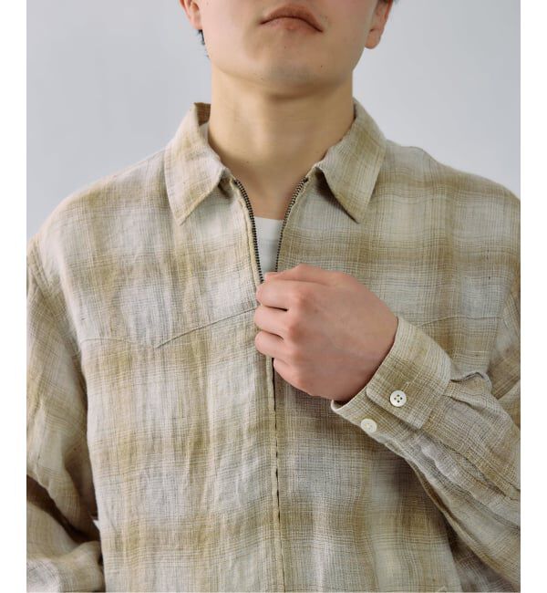 J.S.Homestead「Stead / リネン オンブレ ジップ シャツ」|シャツ・ブラウス|