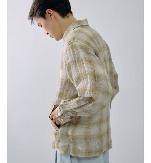 J.S.Homestead「Stead / リネン オンブレ ジップ シャツ」|シャツ・ブラウス|