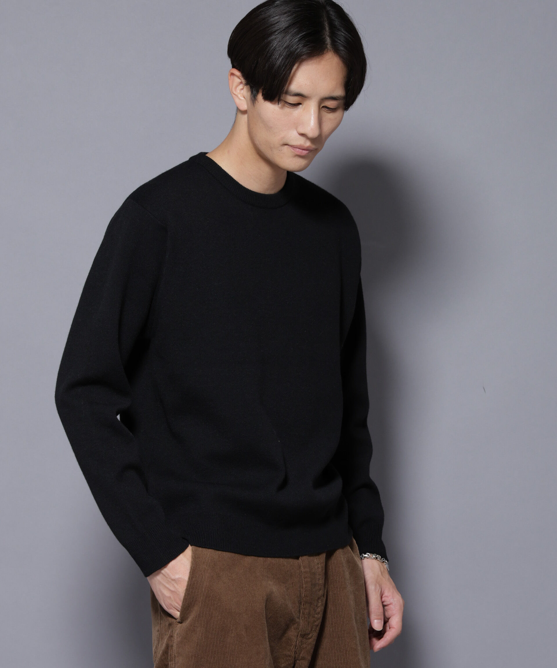 nano･universe「シルク混クルーネックニット」|ニット・セーター|