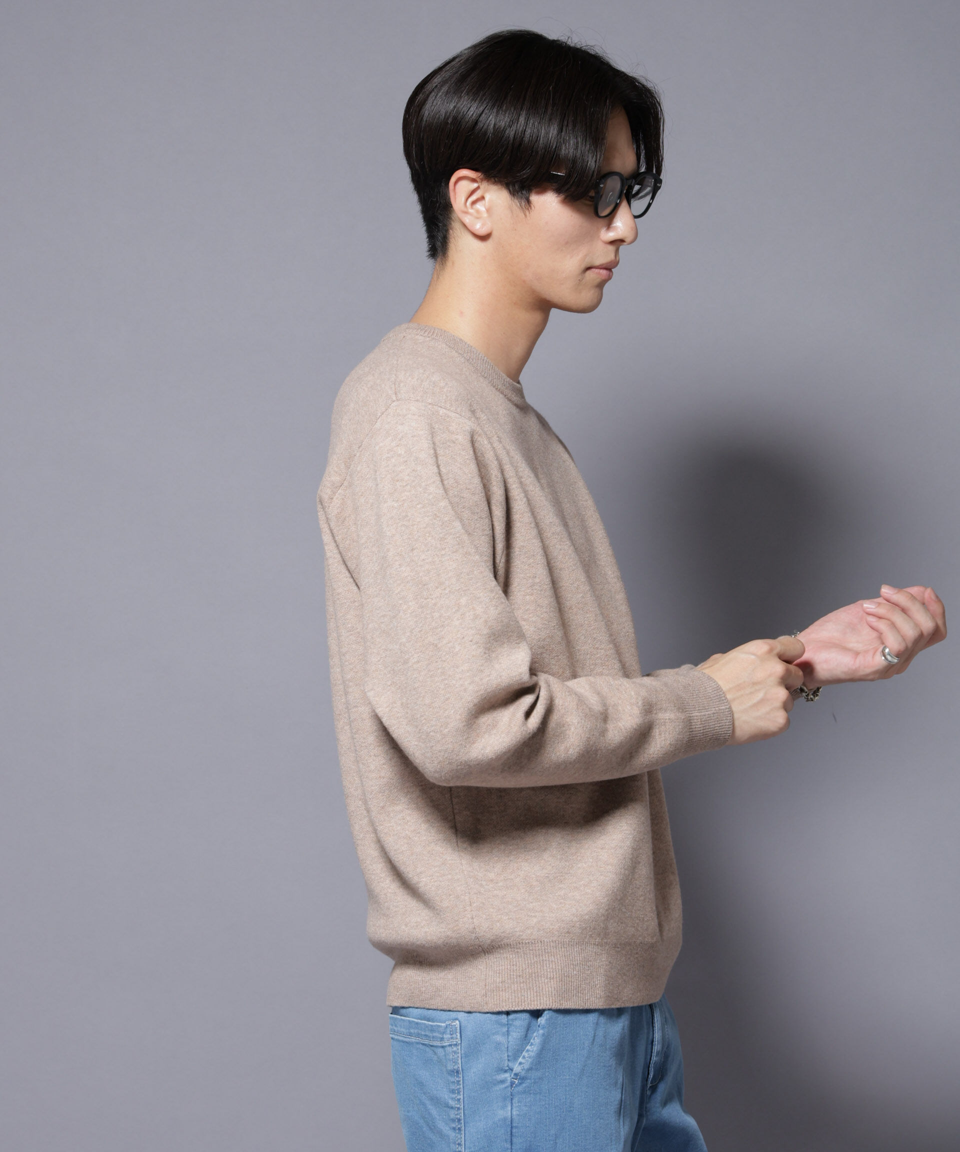 nano･universe「シルク混クルーネックニット」|ニット・セーター|
