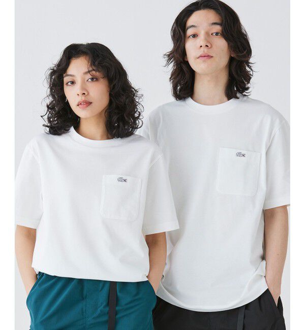 LACOSTE「アウトラインクロックポケット半袖Tシャツ」|Tシャツ・カットソー|ホワイト