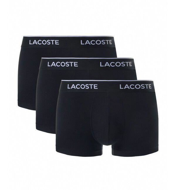 LACOSTE「３パックストレッチコットントランクボクサーショーツ / ボクサーパンツ」|インナー|ブラック