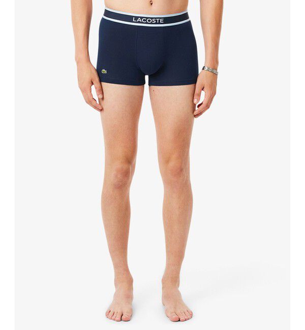 LACOSTE「モノグラム＆プレーン／3パックストレッチコットントランクショーツセット」|インナー|