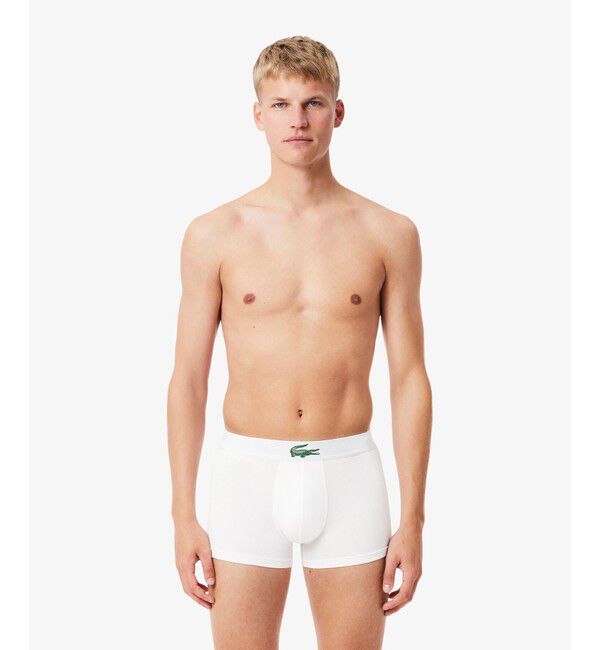 LACOSTE「コントラストワニロゴウエストバンドストレッチジャージトランクショーツ 3P / ボクサーパンツ」|インナー|