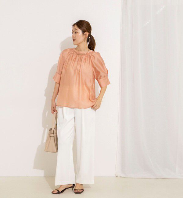 NOLLEY'S「ウォッシャブルボリュームスリーブ2WAYシアーブラウス」|シャツ・ブラウス|