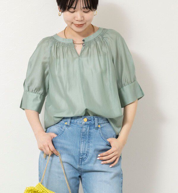 NOLLEY'S「ウォッシャブルボリュームスリーブ2WAYシアーブラウス」|シャツ・ブラウス|