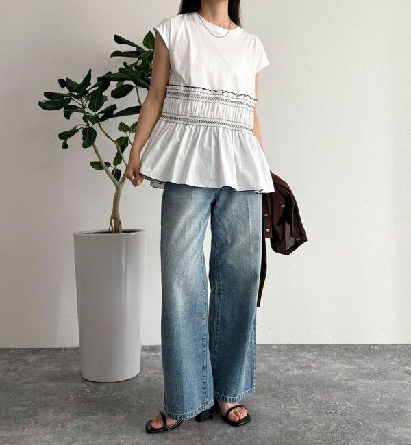 fredy emue「スモッキングフレンチプルオーバー」|Tシャツ・カットソー|