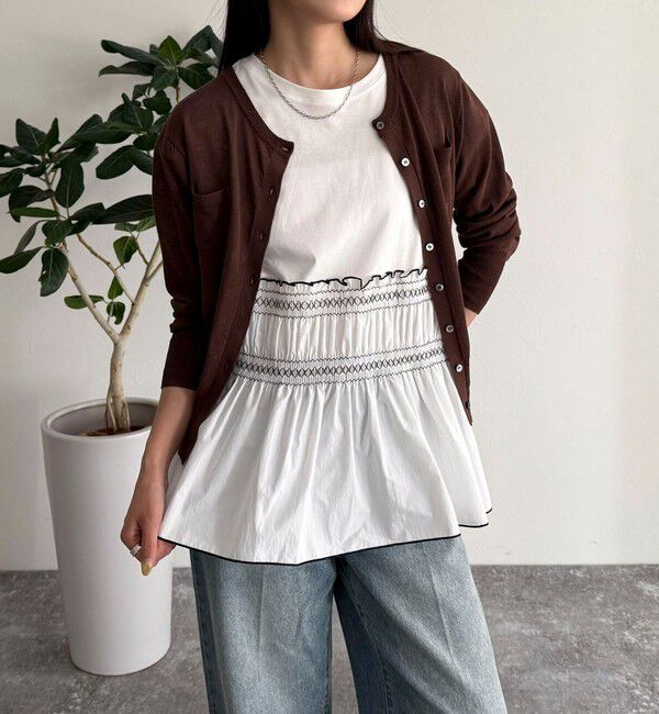 fredy emue「スモッキングフレンチプルオーバー」|Tシャツ・カットソー|