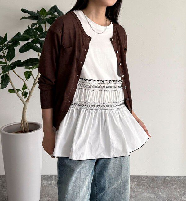 fredy emue「スモッキングフレンチプルオーバー」|Tシャツ・カットソー|