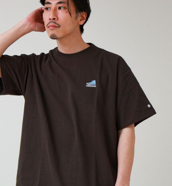 GLOSTER「【CONVERSE】ワンポイント シューズ刺繍Tシャツ」|Tシャツ・カットソー|チャコールグレー