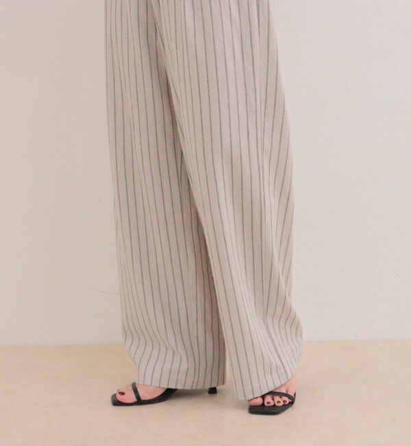 fredy emue「ストライプセミワイドタックパンツ」|チノ|