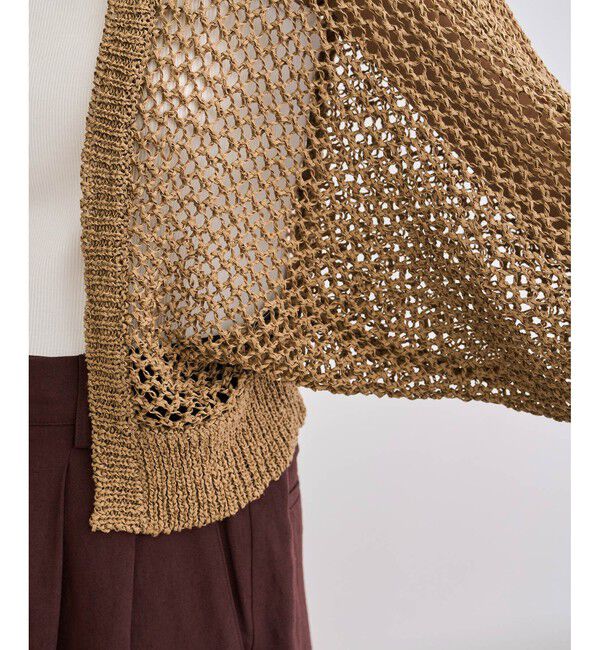 ROPE「【洗える】テープヤーンメッシュニットボレロ」|カーディガン|