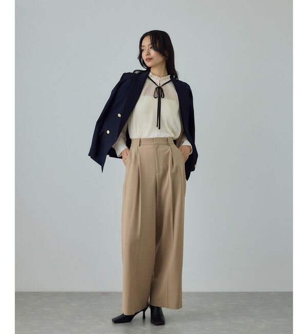 ROPE「プリーツデザインブラウス/イージーケア」|シャツ・ブラウス|