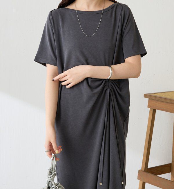  「【接触冷感】フロントドロストカットワンピース」|ワンピース|