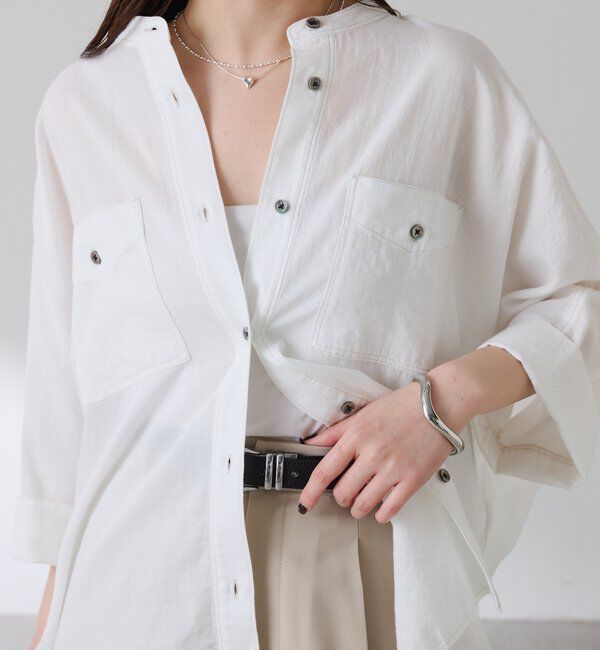  「Q.anos　ドルマンシアーデニムシャツ」|シャツ・ブラウス|オフホワイト