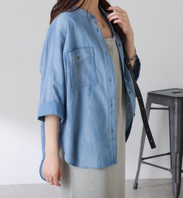  「Q.anos　ドルマンシアーデニムシャツ」|シャツ・ブラウス|