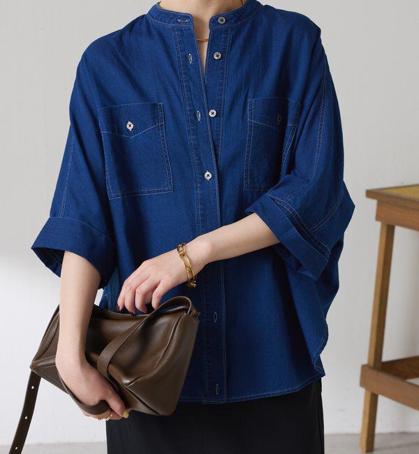  「Q.anos　ドルマンシアーデニムシャツ」|シャツ・ブラウス|