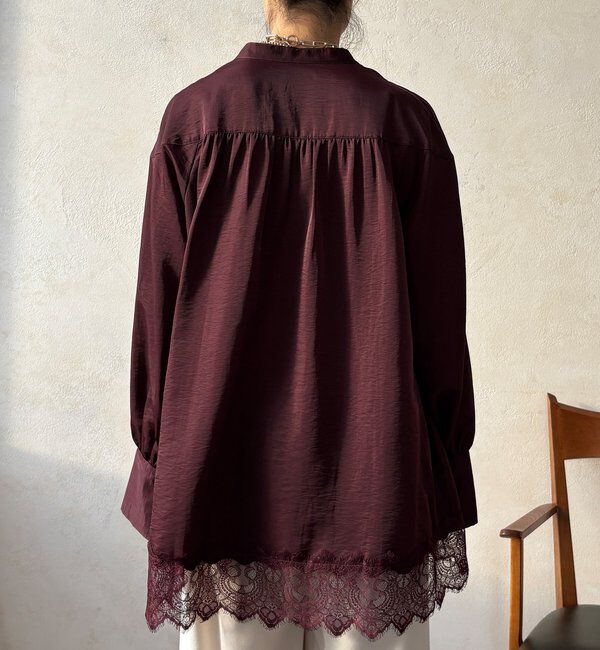  「レース切替チュニック」|シャツ・ブラウス|