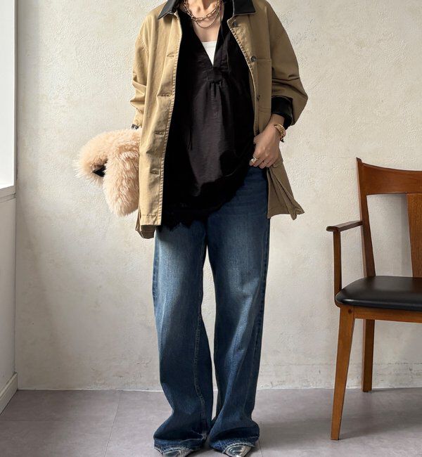  「レース切替チュニック」|シャツ・ブラウス|