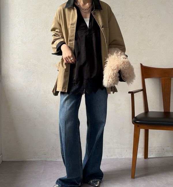  「レース切替チュニック」|シャツ・ブラウス|