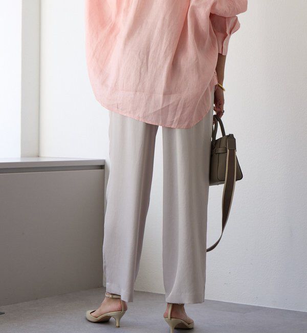  「【上品な光沢】サテンツイルイージーパンツ」|チノ|