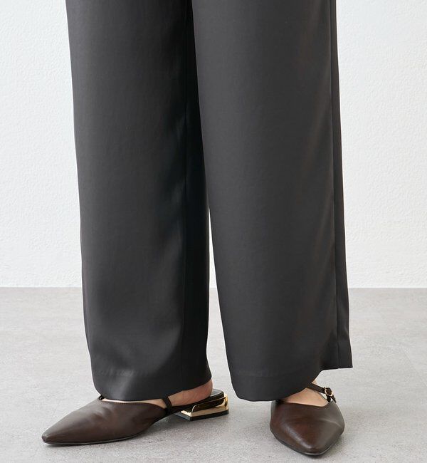  「【上品な光沢】サテンツイルイージーパンツ」|チノ|