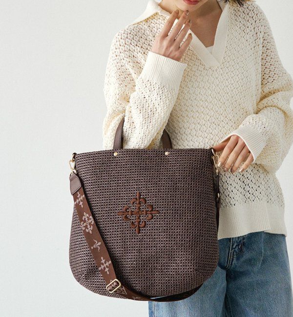  「《WEB限定》スリム2WAYトートバッグ <ナイロンラフィア>」|トートバッグ|ダークブラウン