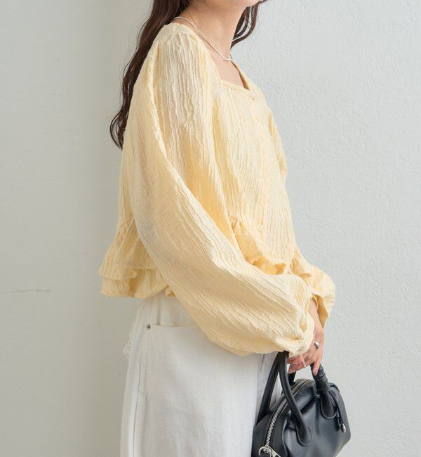  「ジャガード裾フリルブラウス」|シャツ・ブラウス|