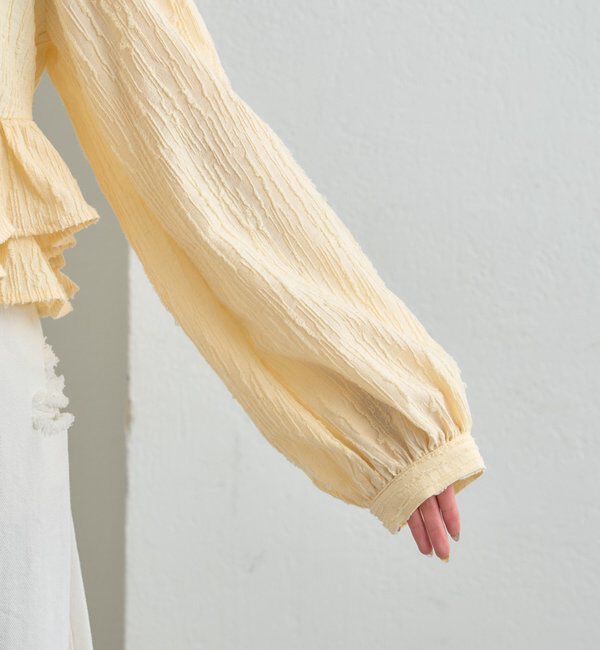  「ジャガード裾フリルブラウス」|シャツ・ブラウス|