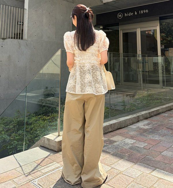  「オーガンジーフラワーブラウス」|シャツ・ブラウス|