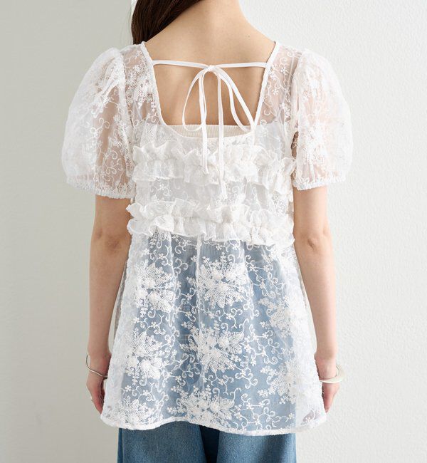  「オーガンジーフラワーブラウス」|シャツ・ブラウス|