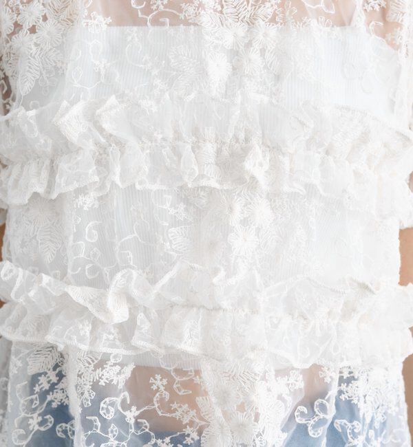  「オーガンジーフラワーブラウス」|シャツ・ブラウス|