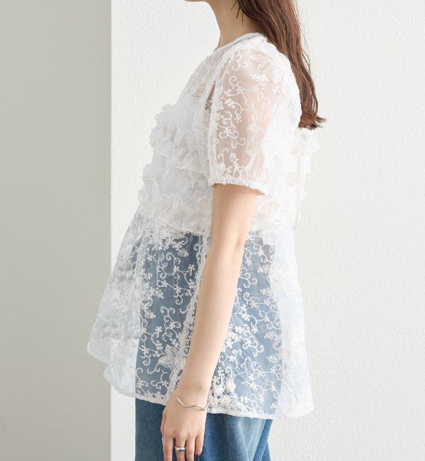  「オーガンジーフラワーブラウス」|シャツ・ブラウス|