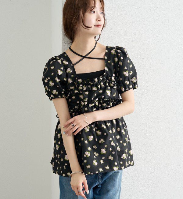  「オーガンジーフラワーブラウス」|シャツ・ブラウス|