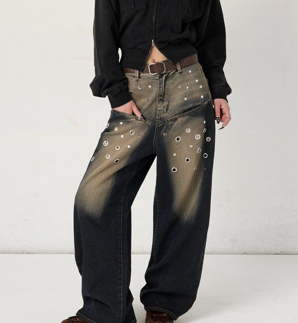  「アイレットスラポケブラストデニム」|デニム|ネイビー