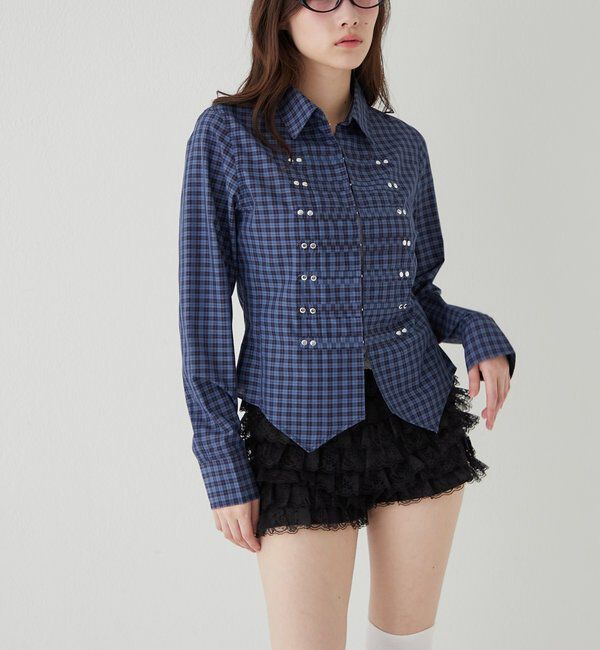  「ナポレオンコンパクトシャツ」|シャツ・ブラウス|ネイビー