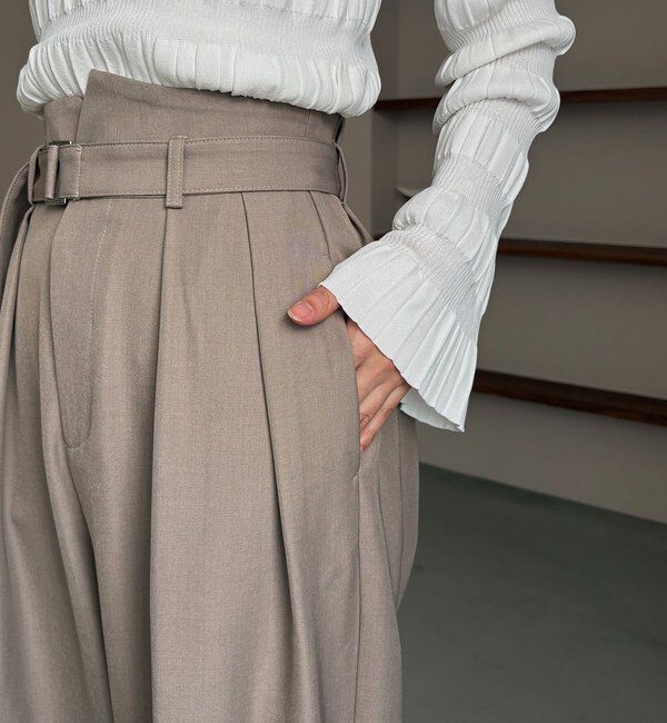  「【yuu企画】【サイズ展開あり】アシメウエストパンツ」|チノ|