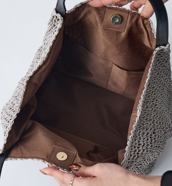 collex「【WEB限定】フリンジチャーム付きペーパートート【予約】」|かごバッグ|