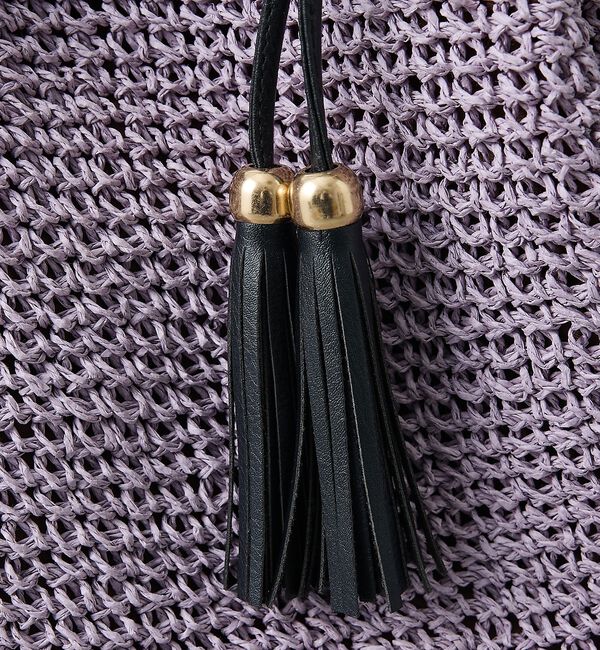 collex「【WEB限定】フリンジチャーム付きペーパートート【予約】」|かごバッグ|