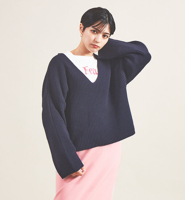 Rouge vif「片畦2WAYローゲージニット」|ニット・セーター|