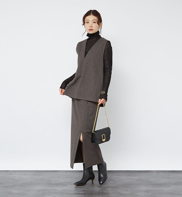 Rouge vif「【セットアップ対応】ニードルパンチ千鳥柄タイトスリットスカート」|スカート|